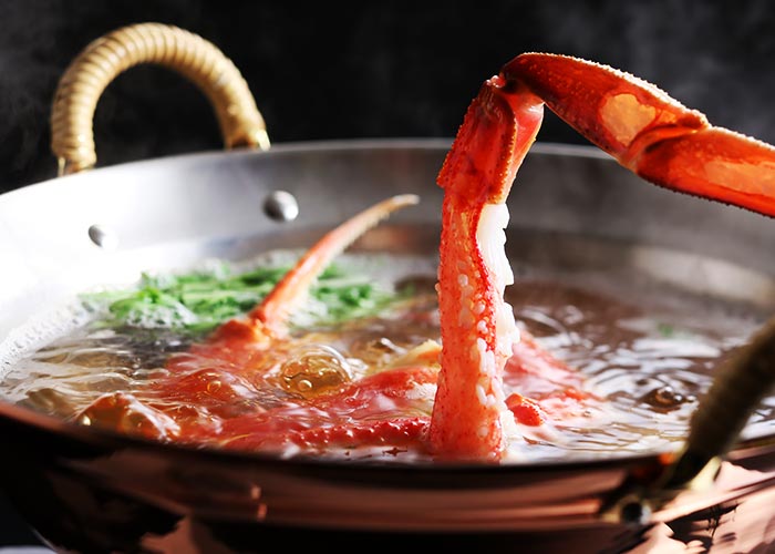 写真:松葉かにのしゃぶしゃぶ