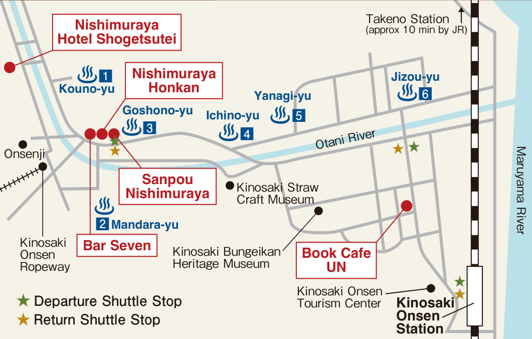 Nishimuraya Hotel Shogetsutei Shuttle Bus Map