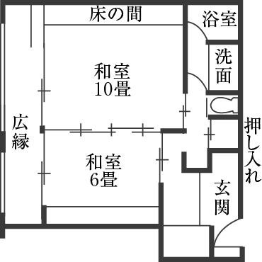 間取り図:和室二間